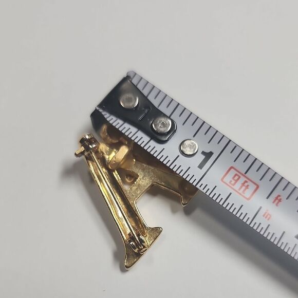 Gold Angel Letter A Brooch - Picture 3 of 3